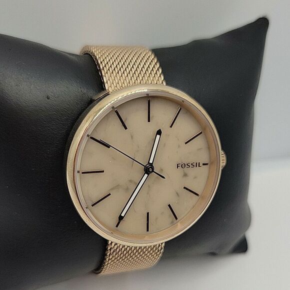 FOSSIL HUTTON BQ3492 Women's Gold Stainless Steel Analog Pink Dial Watch BC339 - Picture 3 of 10